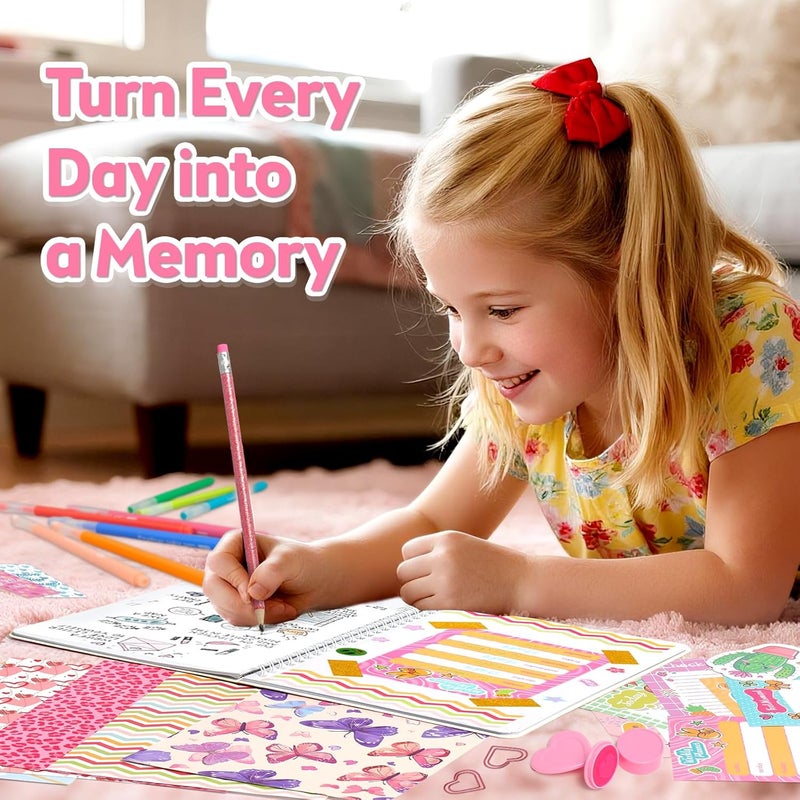 Axirata 2-Pack DIY Journal Kit for Girls, Journal Set for Tween & Teen Girl 6-8-14 Year Old, Scrapbook & Diary Supplies Toy Set, Art & Crafts Stationery Kit Birthday Christmas Ideal Gift for Girls - Image 5